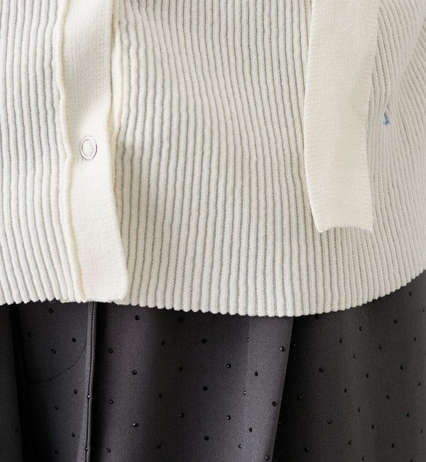  「タイ付きスクエアネックカーディガン」|カーディガン|