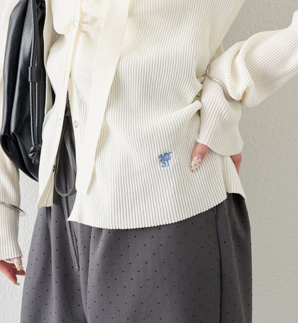  「タイ付きスクエアネックカーディガン」|カーディガン|