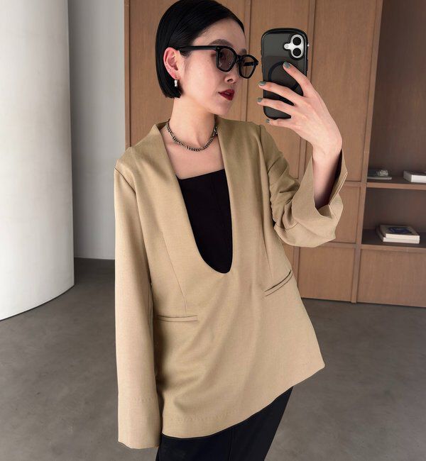  「【tani企画】深Vネックジャケットプルオーバー」|その他|