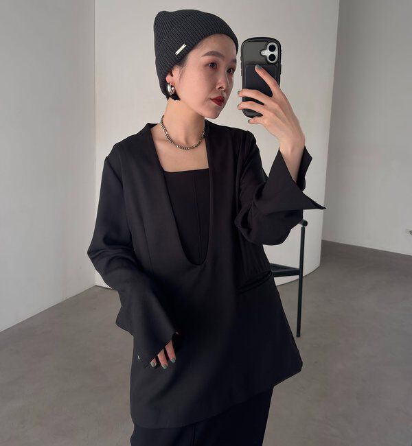  「【tani企画】深Vネックジャケットプルオーバー」|その他|