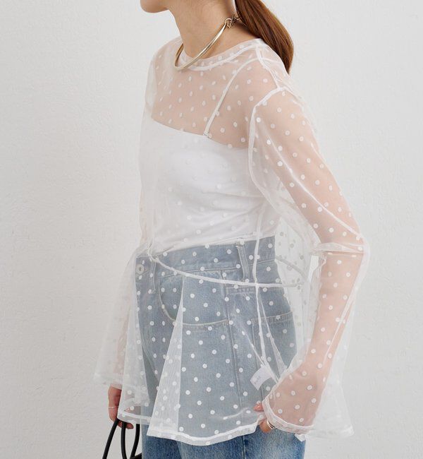  「ドットチュールブラウス」|シャツ・ブラウス|