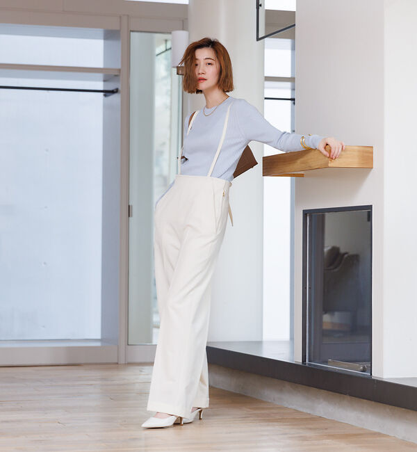 Rouge vif「ハイウエストサスペンダーワイドパンツ」|その他|