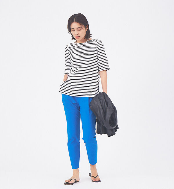 qualite「バックラウンドネックボーダーカットソー」|Tシャツ・カットソー|