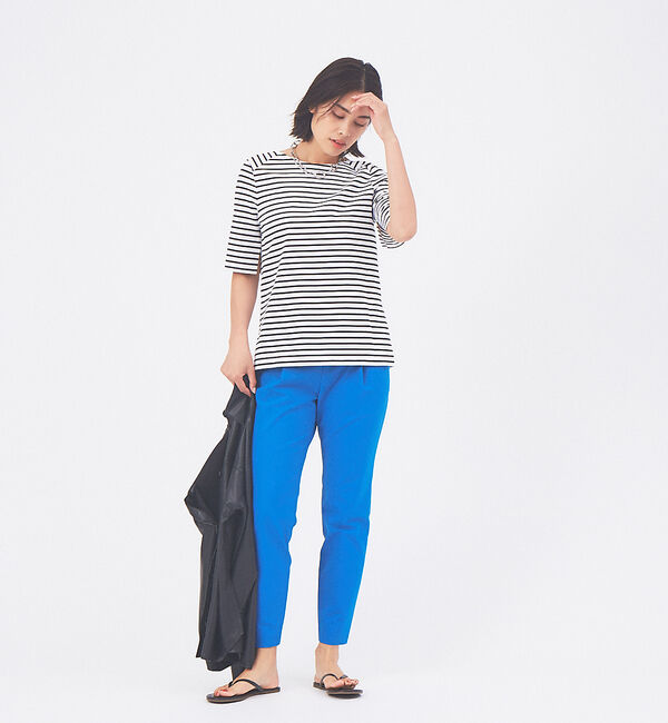 qualite「バックラウンドネックボーダーカットソー」|Tシャツ・カットソー|