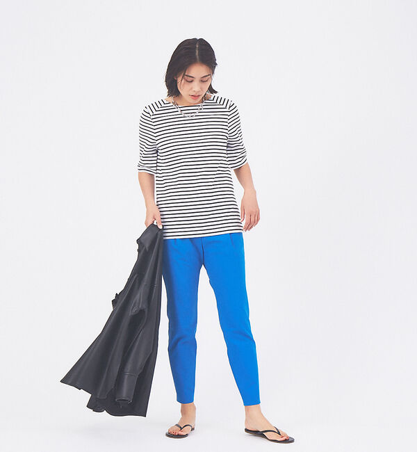 qualite「バックラウンドネックボーダーカットソー」|Tシャツ・カットソー|