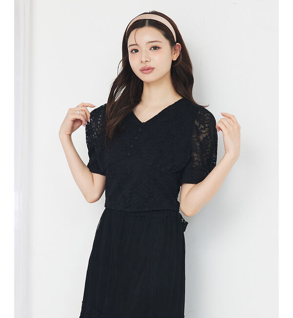 SELFIST「バックリボンレースブラウス」|シャツ・ブラウス|