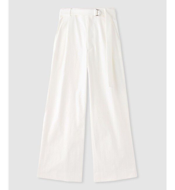 allureville「シェルタリングタックワイドパンツ」|チノ|ホワイト