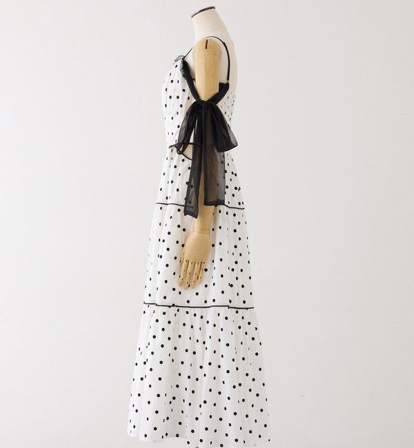  「【SMサイズ展開あり】サイドカットリボンロングキャミワンピ」|ワンピース|