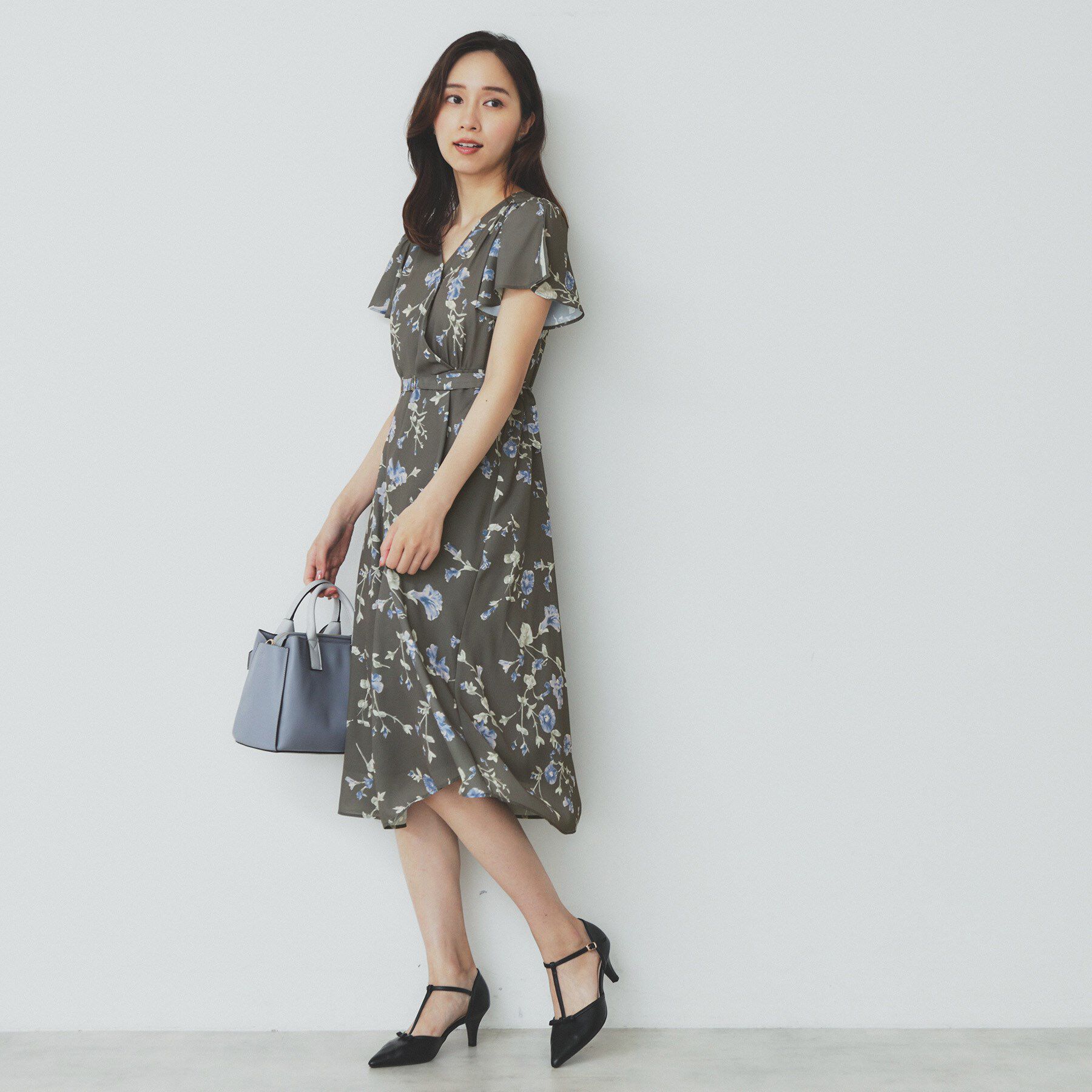 index「カシュクールフラワーワンピース【洗濯機洗い可】」|ワンピース|