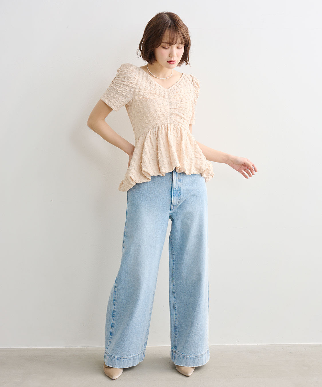 COCO DEAL「バルーンペプラムカットソートップス」|Tシャツ・カットソー|