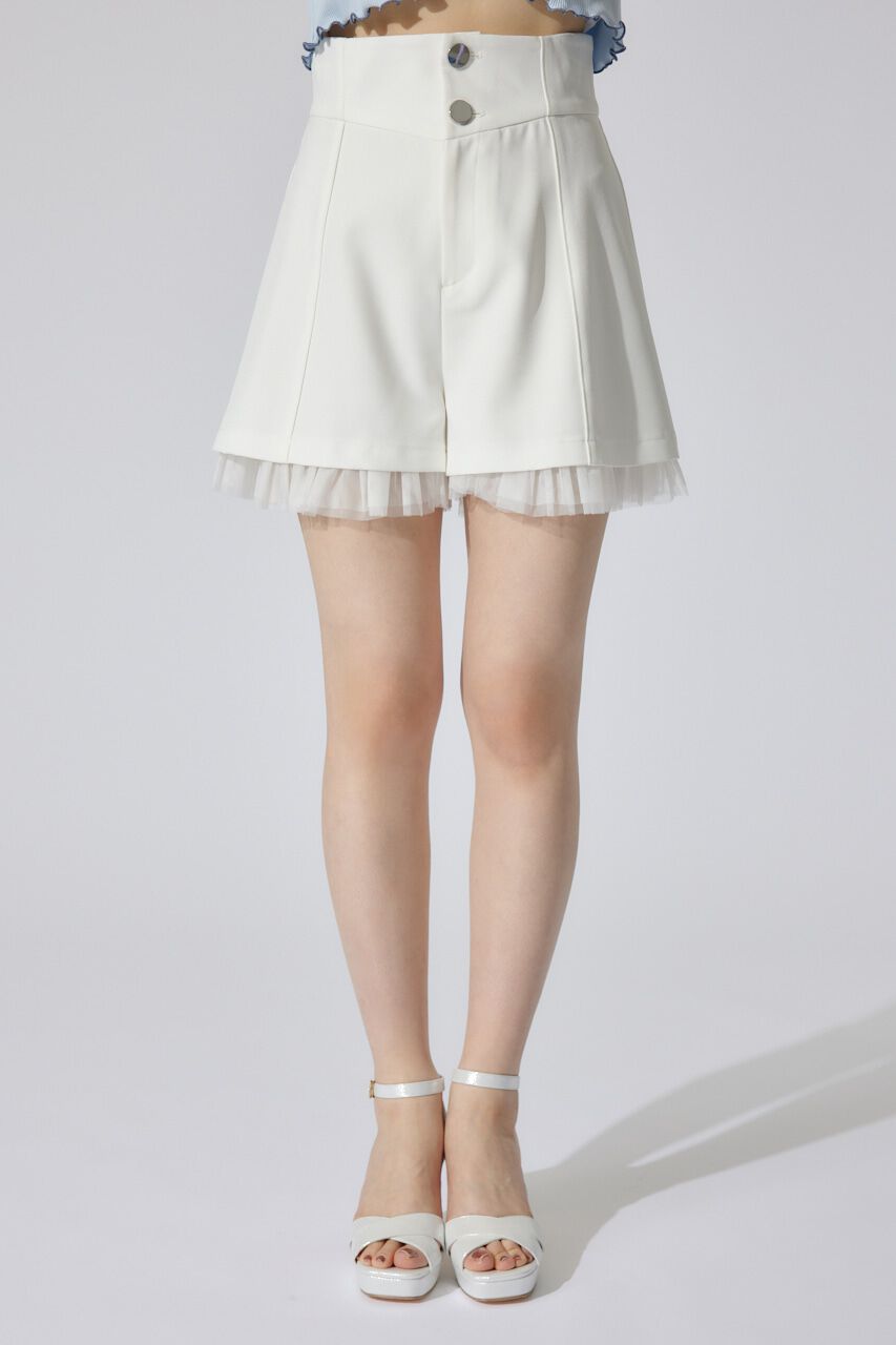 rienda「チュールレイヤードジャストウエストスコートショートパンツ」|その他|