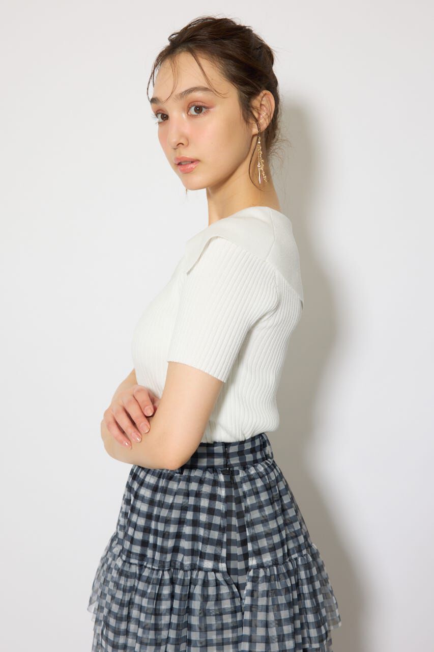 rienda「BIGカラーニットトップス」|ニット・セーター|