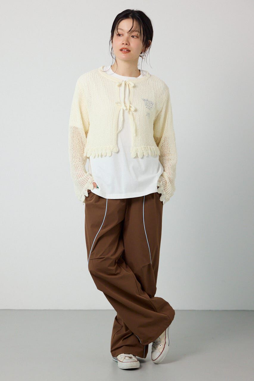 RODEO CROWNS「メッシュ柄リボンボレロ」|カーディガン|