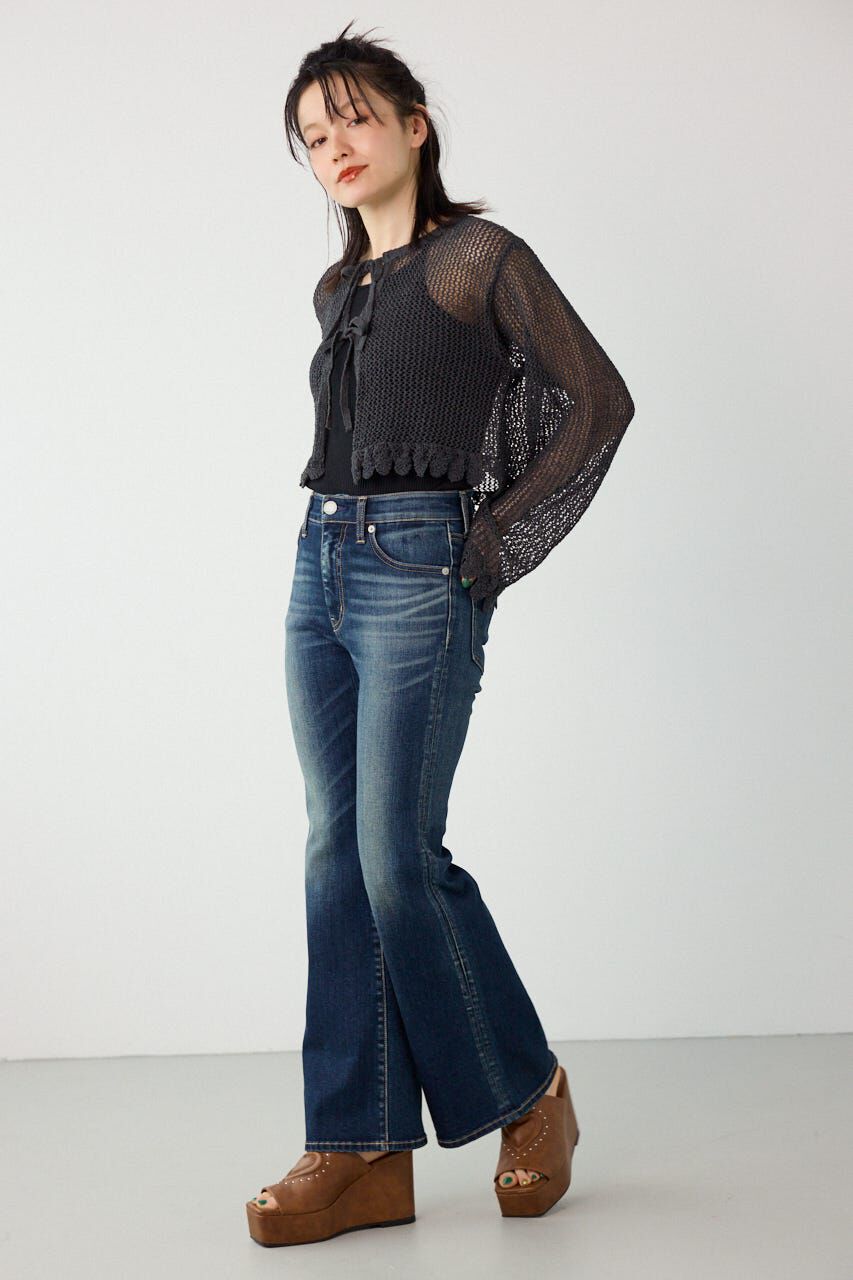 RODEO CROWNS「メッシュ柄リボンボレロ」|カーディガン|