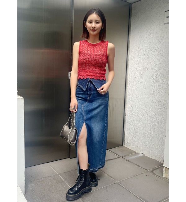 EVRIS「ウエストデザインロングスリットデニムスカート」|スカート|