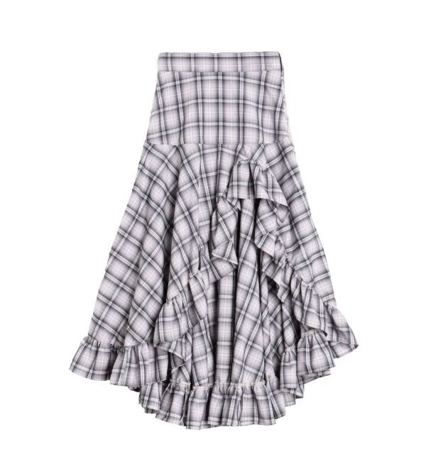 EVRIS「ランダムチェックアシンメトリースカート」|スカート|