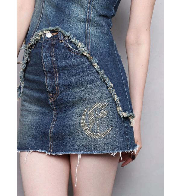 EVRIS「ワンポイントスタッズデニムミニスカート【セットアップ着用可能】」|スカート|