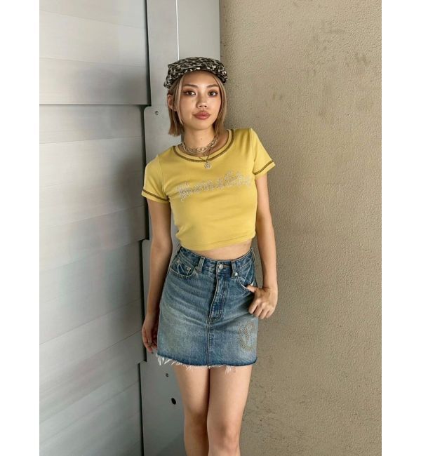 EVRIS「ワンポイントスタッズデニムミニスカート【セットアップ着用可能】」|スカート|