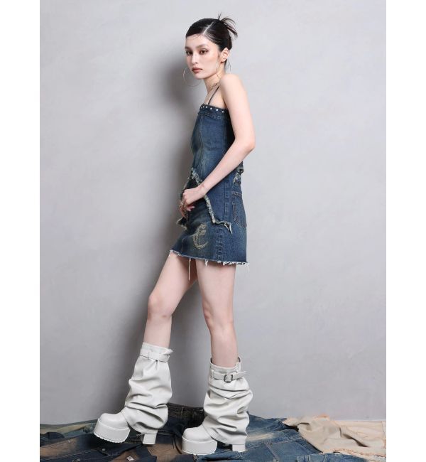 EVRIS「ワンポイントスタッズデニムミニスカート【セットアップ着用可能】」|スカート|