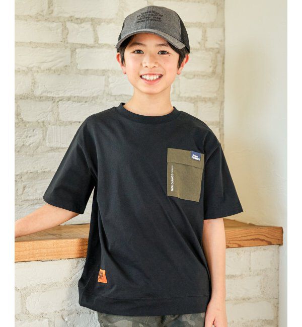 ikka kids「冷感異素材ポケ付きTシャツ（120~160cm）」|Tシャツ・カットソー|