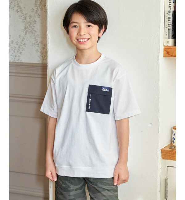 ikka kids「冷感異素材ポケ付きTシャツ（120~160cm）」|Tシャツ・カットソー|