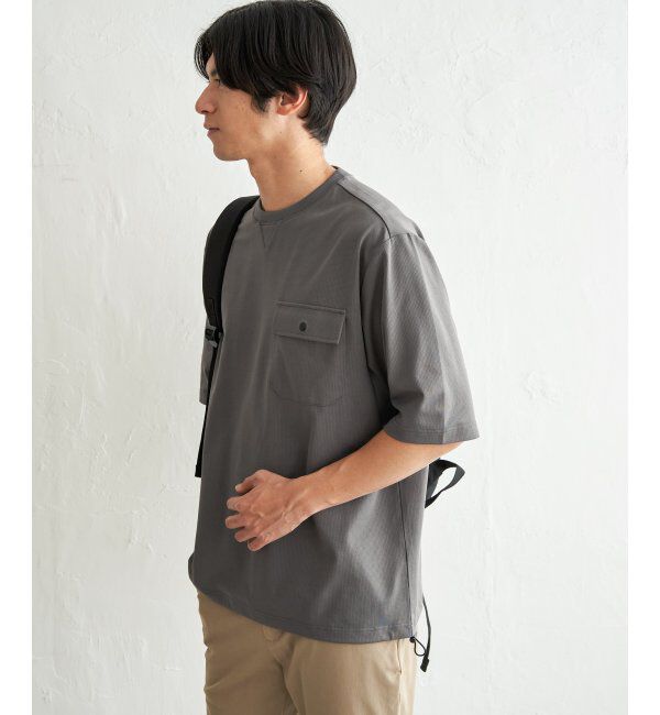 ikka「【吸水速乾】冷感メッシュ5分袖アウターT」|Tシャツ・カットソー|