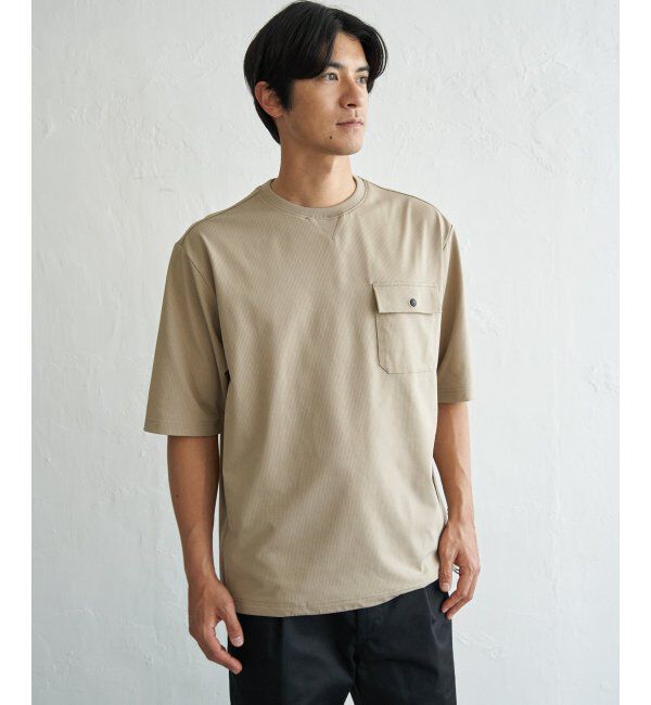 ikka「【吸水速乾】冷感メッシュ5分袖アウターT」|Tシャツ・カットソー|