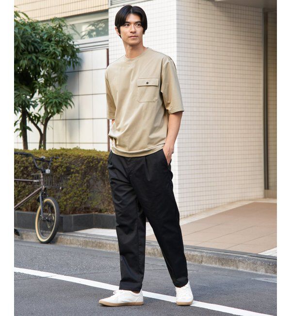 ikka「【吸水速乾】冷感メッシュ5分袖アウターT」|Tシャツ・カットソー|