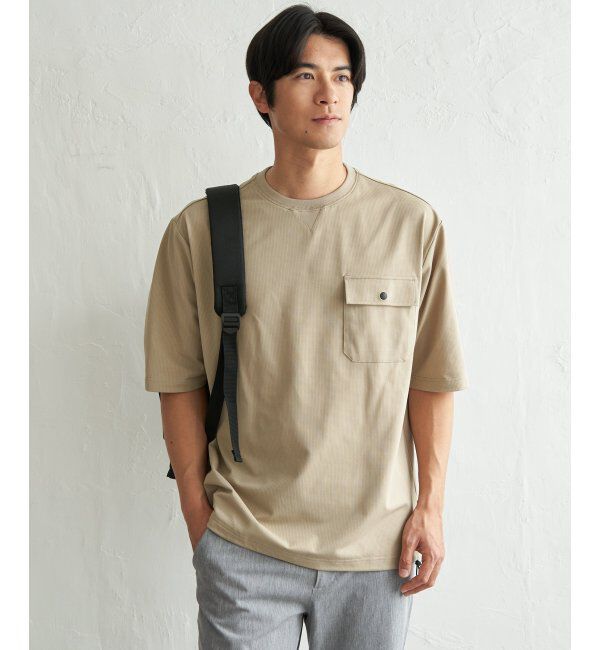 ikka「【吸水速乾】冷感メッシュ5分袖アウターT」|Tシャツ・カットソー|