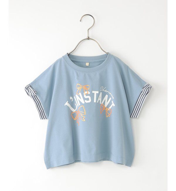 ikka kids「【セットアップ対応】冷感メッシュ袖リボンゆるプルオーバー（120~160cm）」|Tシャツ・カットソー|