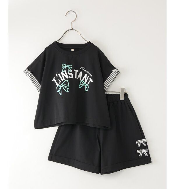 ikka kids「【セットアップ対応】冷感メッシュ袖リボンゆるプルオーバー（120~160cm）」|Tシャツ・カットソー|