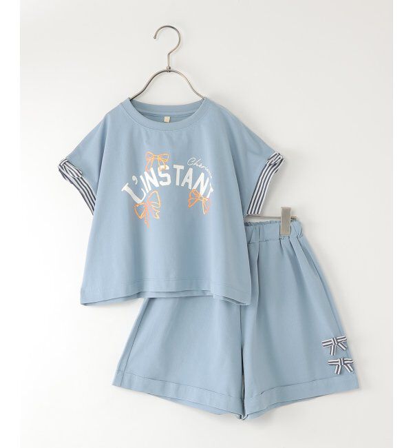 ikka kids「【セットアップ対応】冷感メッシュ袖リボンゆるプルオーバー（120~160cm）」|Tシャツ・カットソー|