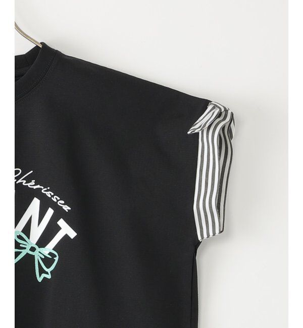 ikka kids「【セットアップ対応】冷感メッシュ袖リボンゆるプルオーバー（120~160cm）」|Tシャツ・カットソー|