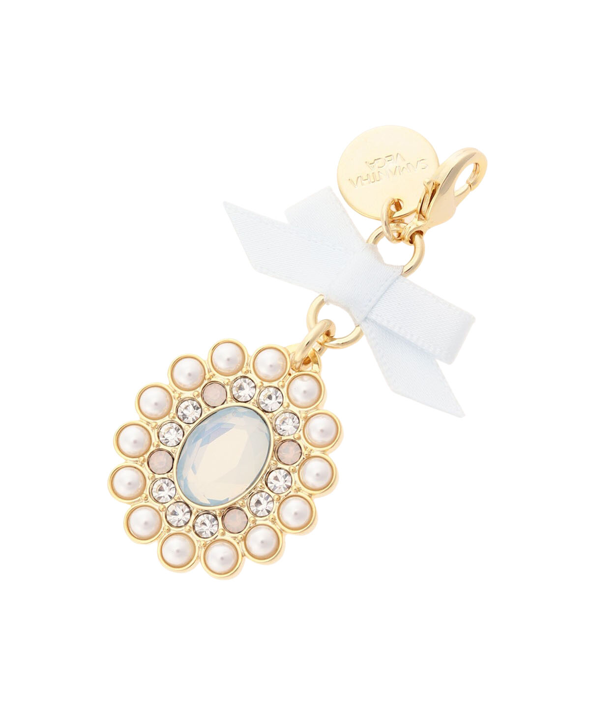 Samantha Vega「リボンカラービジューファスナーチャーム」|チャーム・キーホルダー|ライトブルー