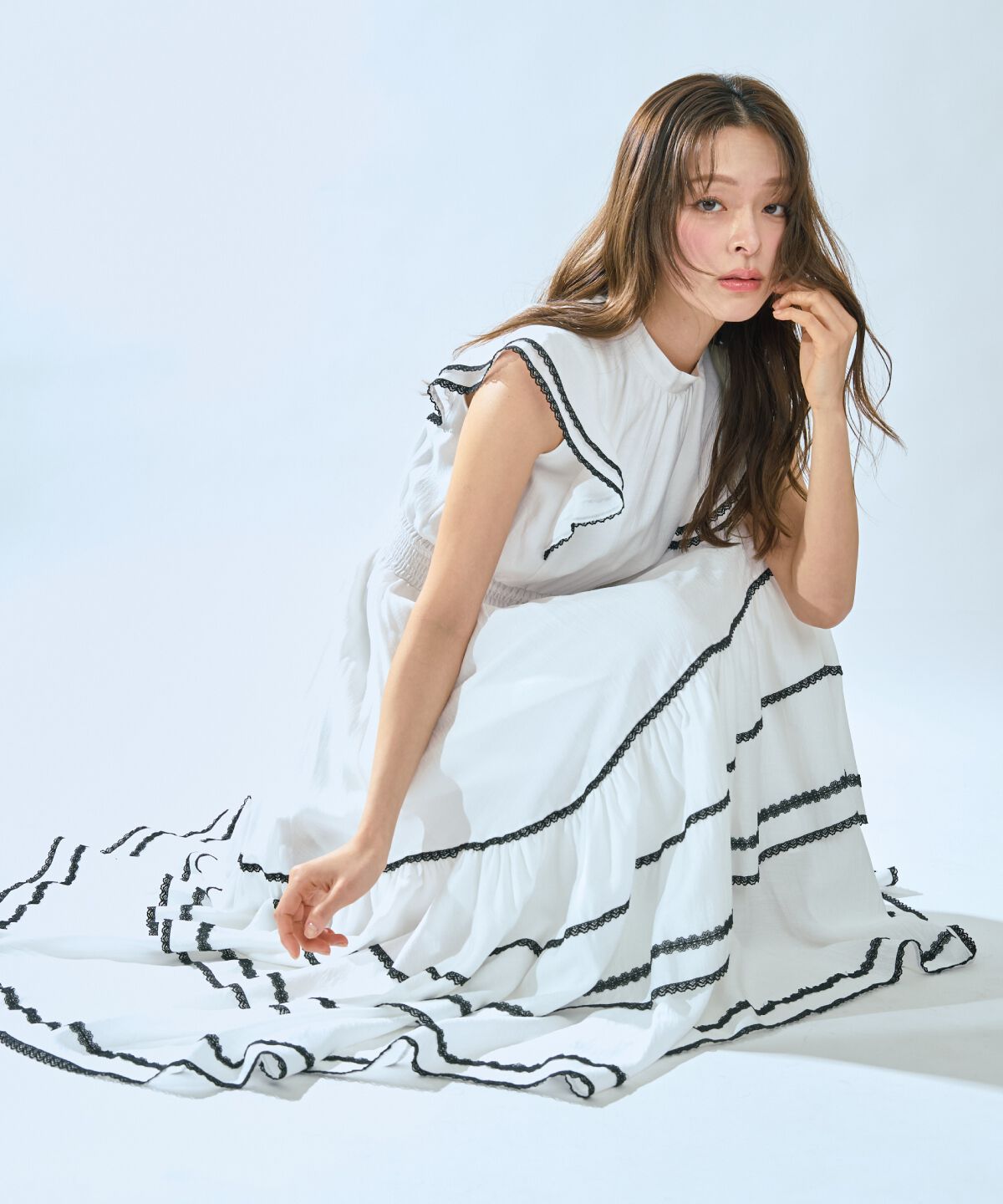 アンドクチュール「レーストリミングティアードワンピース」|ワンピース|オフ