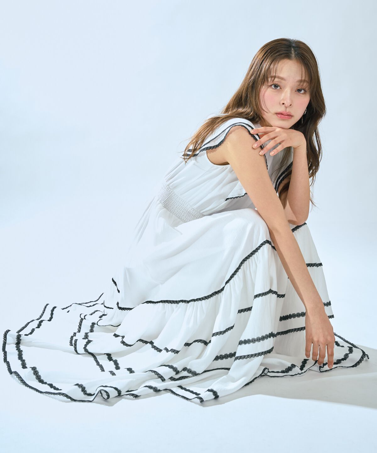 アンドクチュール「レーストリミングティアードワンピース」|ワンピース|