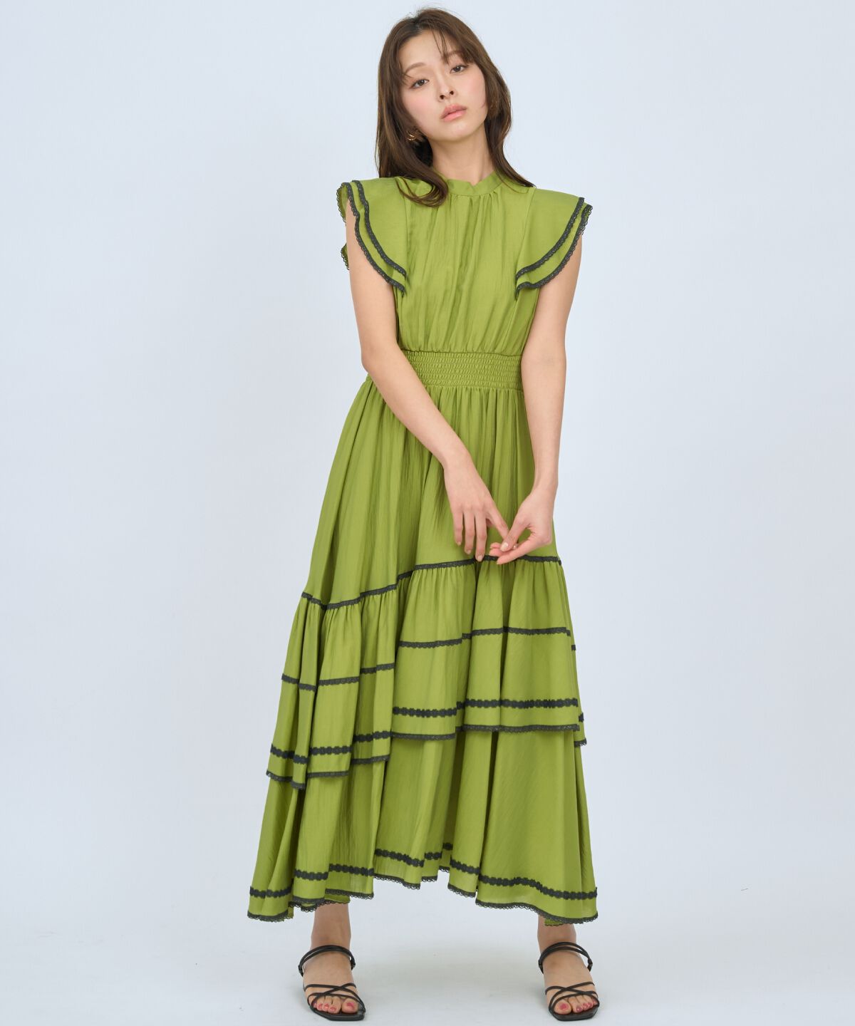 アンドクチュール「レーストリミングティアードワンピース」|ワンピース|