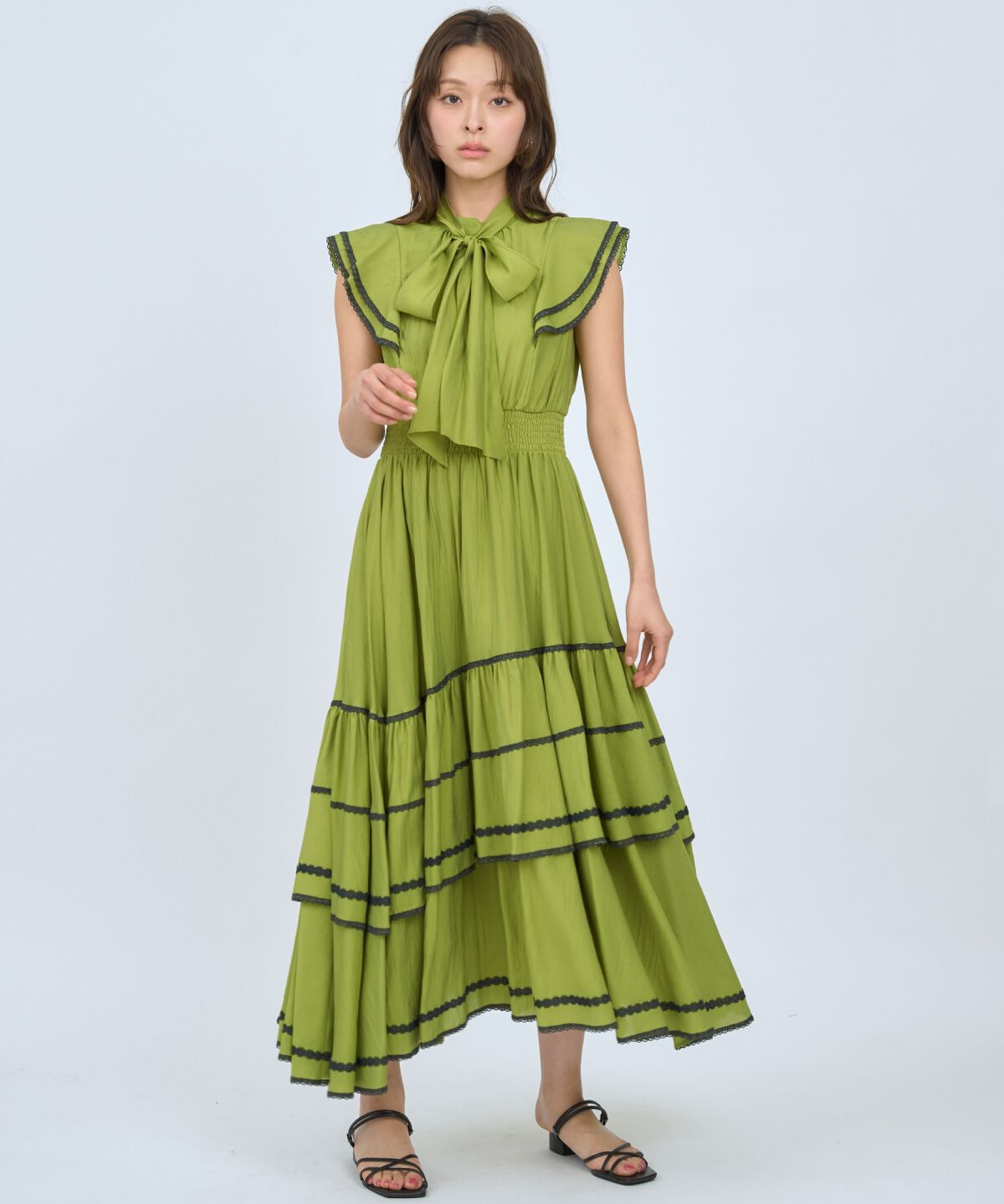 アンドクチュール「レーストリミングティアードワンピース」|ワンピース|