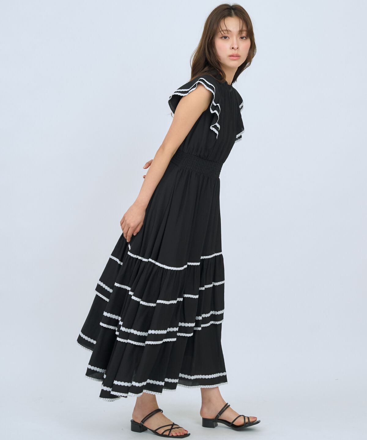 アンドクチュール「レーストリミングティアードワンピース」|ワンピース|