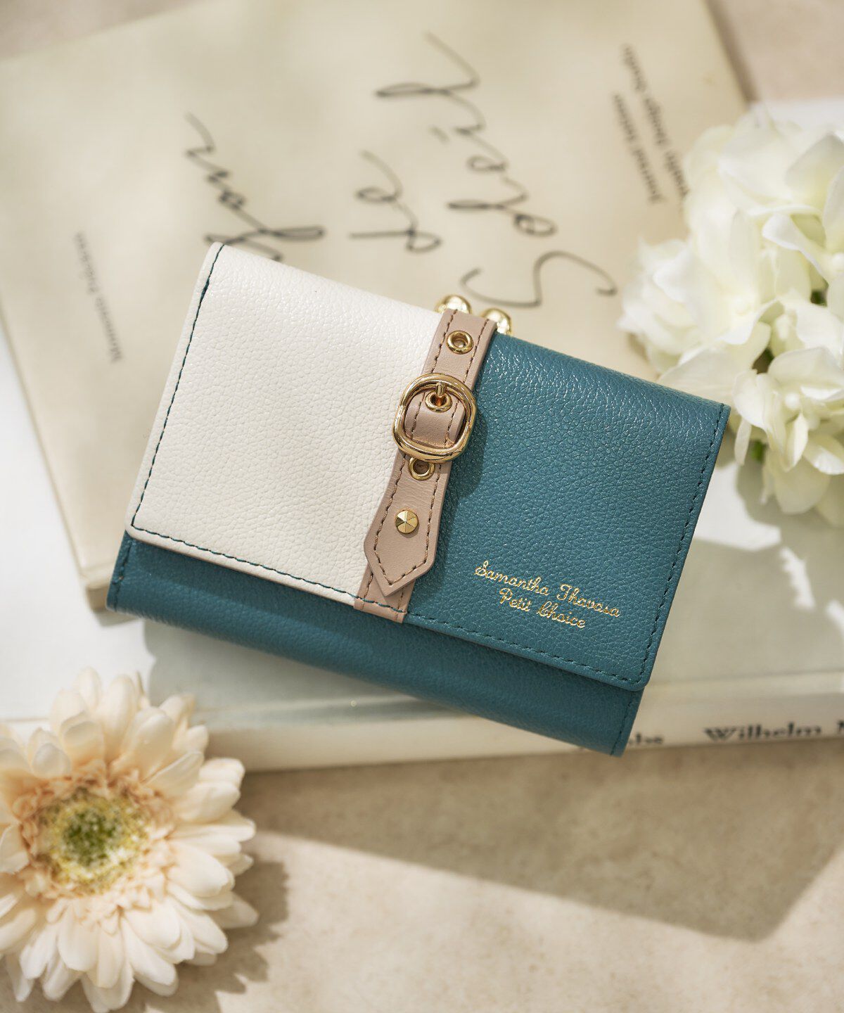 Samantha Thavasa Petit Choice「バイカラーフロントベルト 口金折財布」|財布|