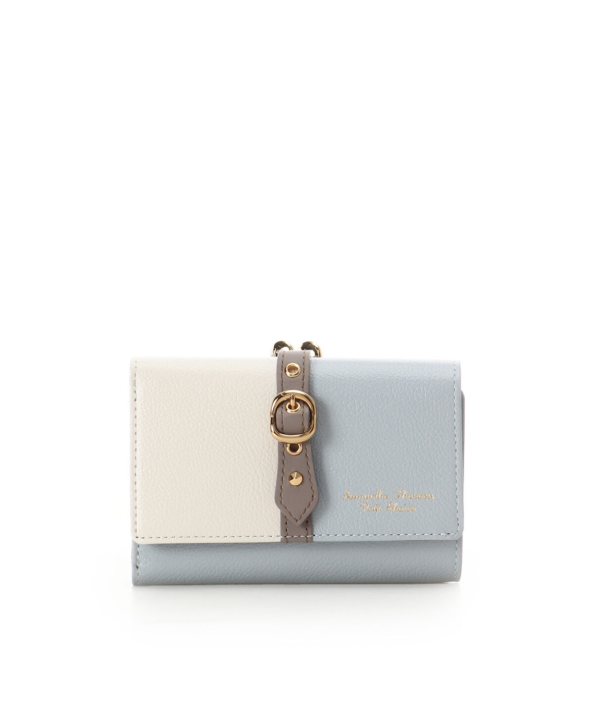 Samantha Thavasa Petit Choice「バイカラーフロントベルト 口金折財布」|財布|ダルブルー