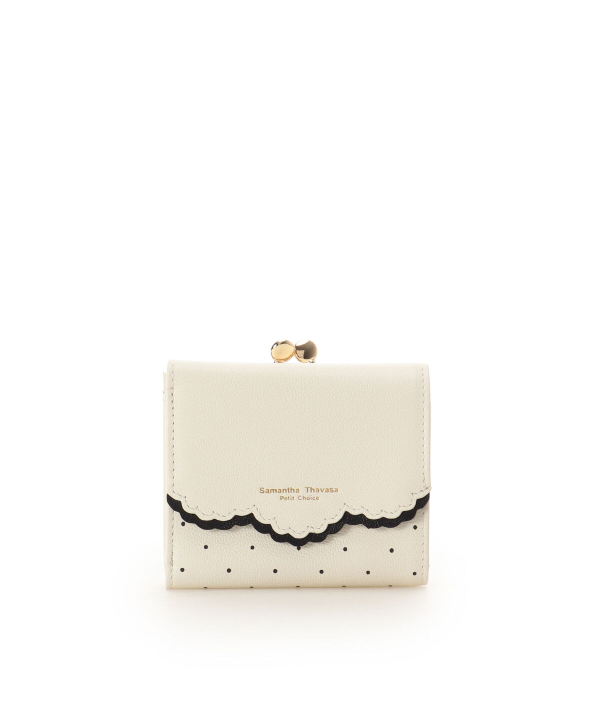 Samantha Thavasa Petit Choice「スカラップドット 折財布」|財布|オフホワイト