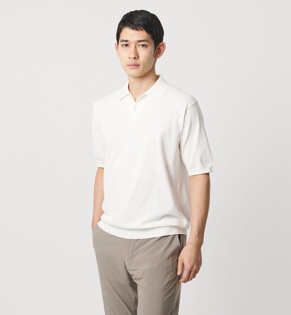 UNITED ARROWS「ショートスリーブ ニットポロシャツ UA COZY ウォッシャブル 抗菌防臭」|ポロシャツ|