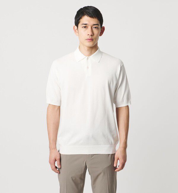 UNITED ARROWS「ショートスリーブ ニットポロシャツ UA COZY ウォッシャブル 抗菌防臭」|ポロシャツ|