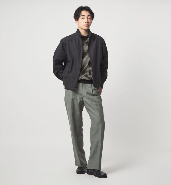 UNITED ARROWS green label relaxing「リネン ポリエステル ボーダー クルーネック 半袖 ニット -ウォッシャブル-」|ニット・セーター|