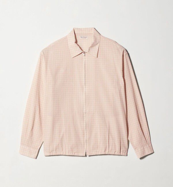 BEAUTY&YOUTH UNITED ARROWS「シャーリング チェック ジップシャツ」|シャツ・ブラウス|