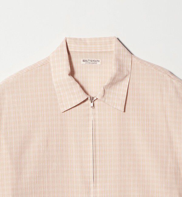 BEAUTY&YOUTH UNITED ARROWS「シャーリング チェック ジップシャツ」|シャツ・ブラウス|