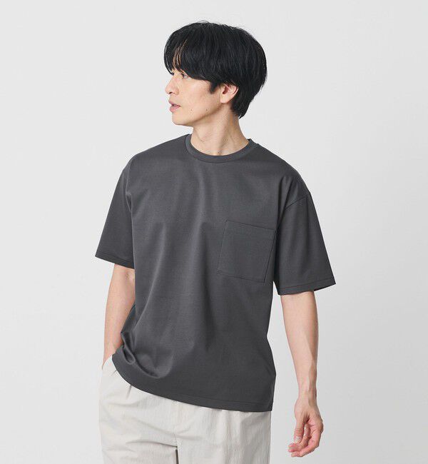 BEAUTY&YOUTH UNITED ARROWS「サルージャ 1ポケット  クルーネック 半袖Tシャツ」|Tシャツ・カットソー|DK.GRAY