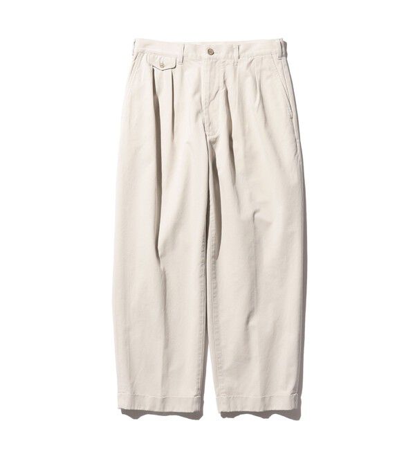 BEAMS PLUS「バイオウォッシュ 2プリーツ トラウザーズ」|チノ|
