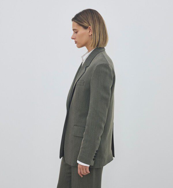 DES PRES「ハイツイストカルゼ ラウンドショルダーシングルジャケット」|テーラードジャケット|